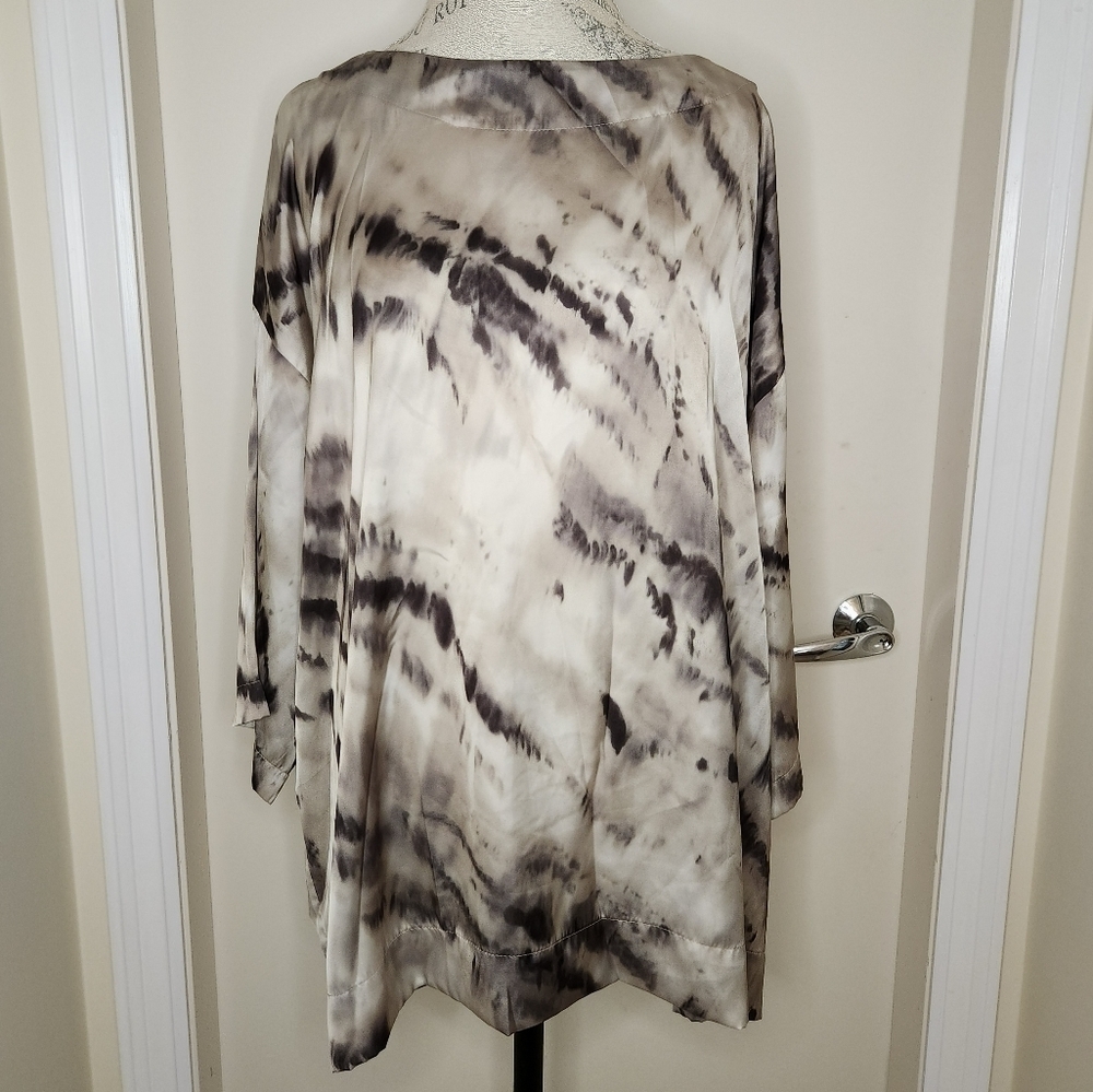Bryn Walker Satin Tiedye Blouse Shirt